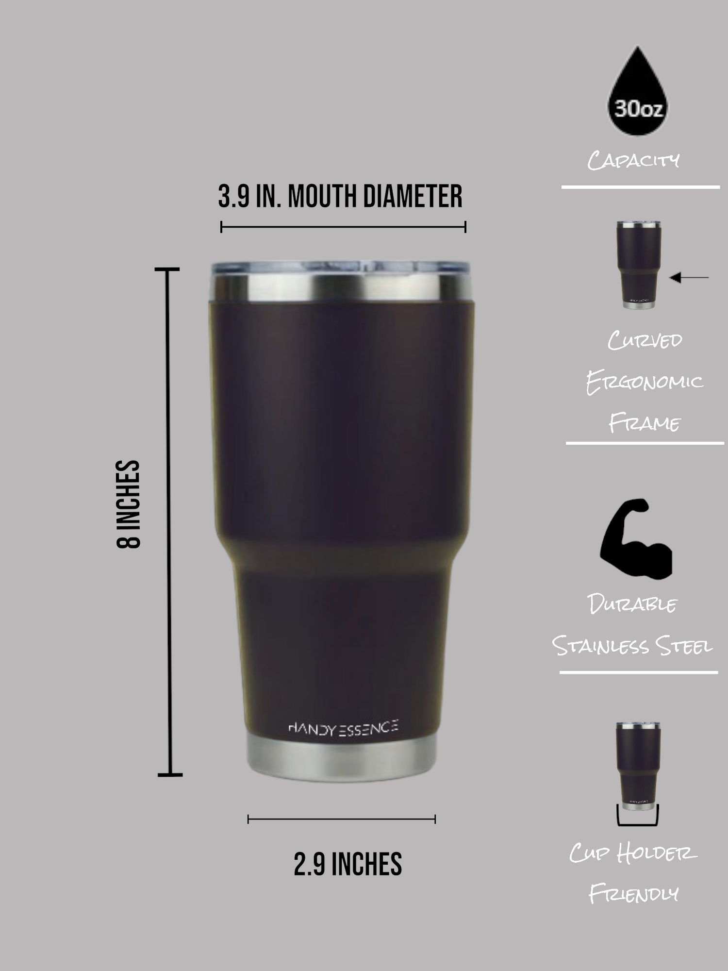 Replacement 30oz Insulated Tumbler Clear Sliding Lid